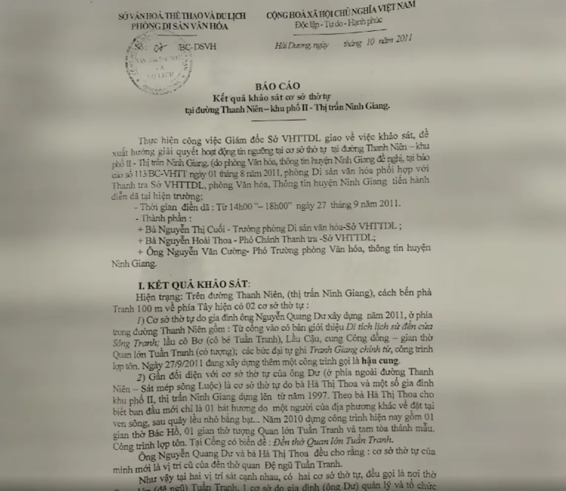 Làm rõ tình trạng cơ sở thờ tự “giả mạo” Khu di tích quốc gia đền Tranh - Ảnh 2.