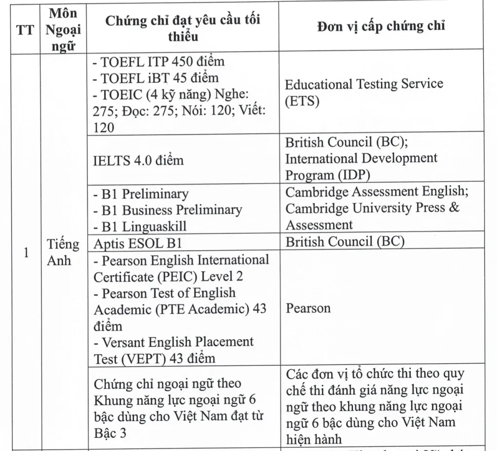 Thêm chứng chỉ ngoại ngữ được miễn thi tốt nghiệp THPT - Ảnh 2.