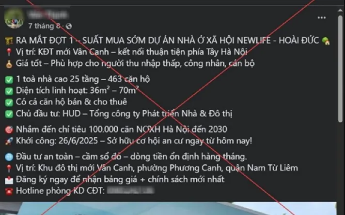 Công an Hà Nội xử phạt 2 cá nhân rao bán 'suất ngoại giao' nhà ở xã hội