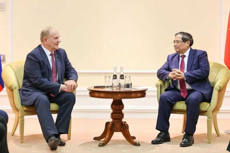 Thủ tướng Phạm Minh Ch&iacute;nh tiếp Chủ tịch Đảng Cộng sản Li&ecirc;n bang Nga - Ảnh 2.