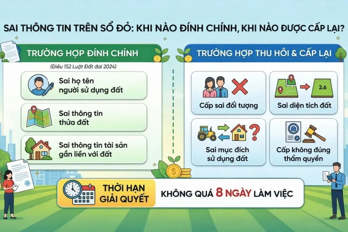 Sai thông tin trên sổ đỏ: Khi nào được đính chính, khi nào phải thu hồi cấp lại?- Ảnh 1. Sai thông tin trên sổ đỏ: Khi nào được đính chính, khi nào phải thu hồi cấp lại?- Ảnh 1.