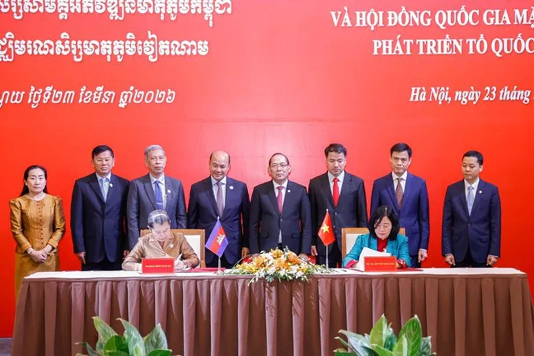 Việt Nam v&agrave; Campuchia tăng cường hợp t&aacute;c c&ocirc;ng t&aacute;c Mặt trận - Ảnh 1.