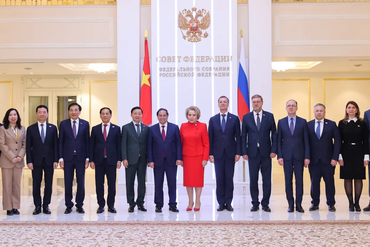 Thủ tướng Phạm Minh Ch&iacute;nh hội kiến Chủ tịch Hội đồng Li&ecirc;n bang Nga, th&uacute;c đẩy tăng cường trao đổi nghị viện- Ảnh 1.