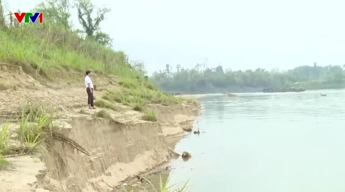 Khai thác cát gây sạt lở bờ sông ở Nghệ An, đe dọa hàng chục ha đất sản xuất - Ảnh 2.