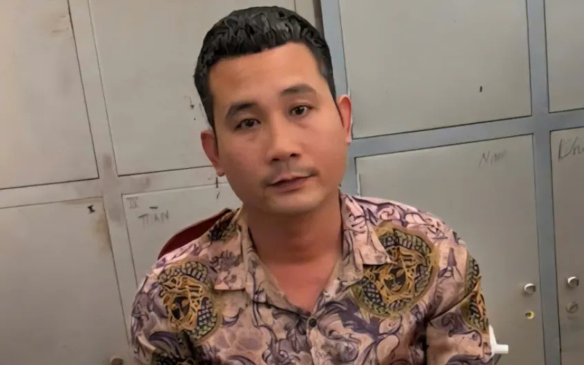 Nguyễn Văn Xanh tại cơ quan Công an. 