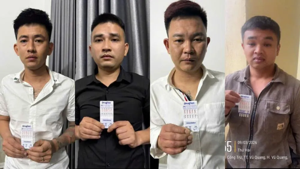 Bắt nhóm 5 người mua bán, sử dụng ma túy ở Hà Tĩnh - Ảnh 1.