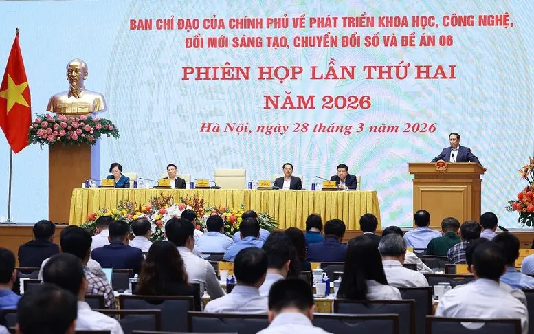 Thủ tướng Chính phủ Phạm Minh Chính, Trưởng Ban Chỉ đạo của Chính phủ về phát triển khoa học, công nghệ, đổi mới sáng tạo, chuyển đổi số và Đề án 06, chủ trì phiên họp lần thứ hai năm 2026 của Ban Chỉ đạo - Ảnh: VGP/Nhật Bắc