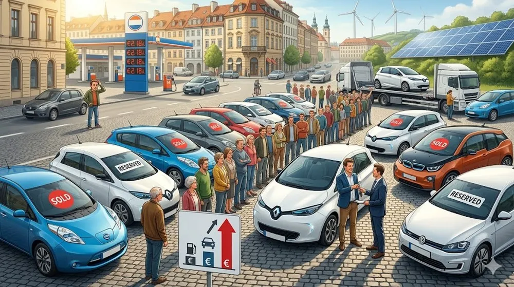 Xe xăng lao dốc, xe điện tăng tốc mạnh tại châu Âu- Ảnh 1. Xe xăng lao dốc, xe điện tăng tốc mạnh tại châu Âu- Ảnh 1.