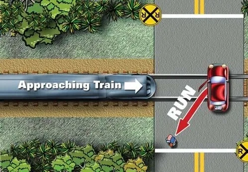 Xe chết m&aacute;y tr&ecirc;n đường ray: Ưu ti&ecirc;n rời xa, kh&ocirc;ng cố cứu xe khi t&agrave;u đến gần- Ảnh 1.