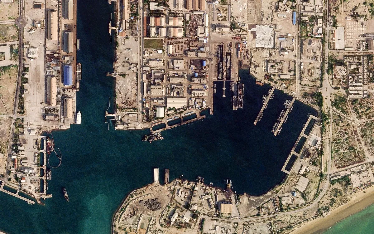 Ảnh chụp vệ tinh eo biển Hormuz (Ảnh: AFP)