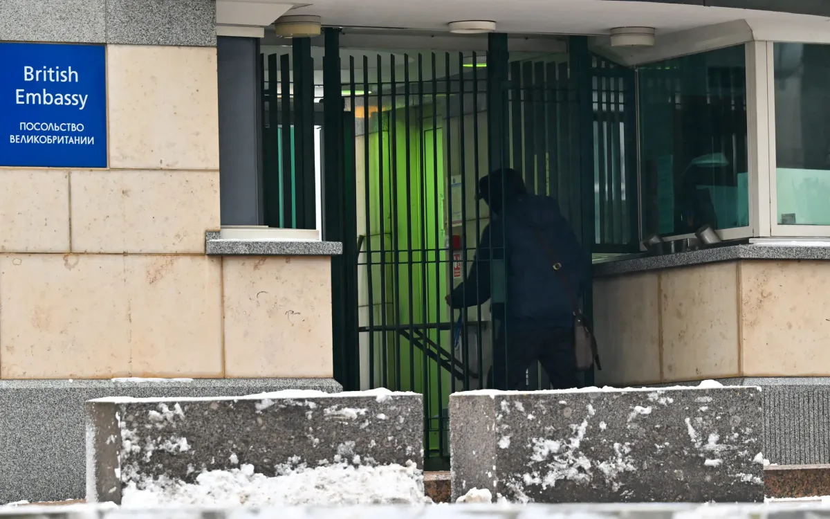 Trụ sở đại sứ quán Anh tại thủ đô Moscow, Nga (Ảnh: Anadolu)