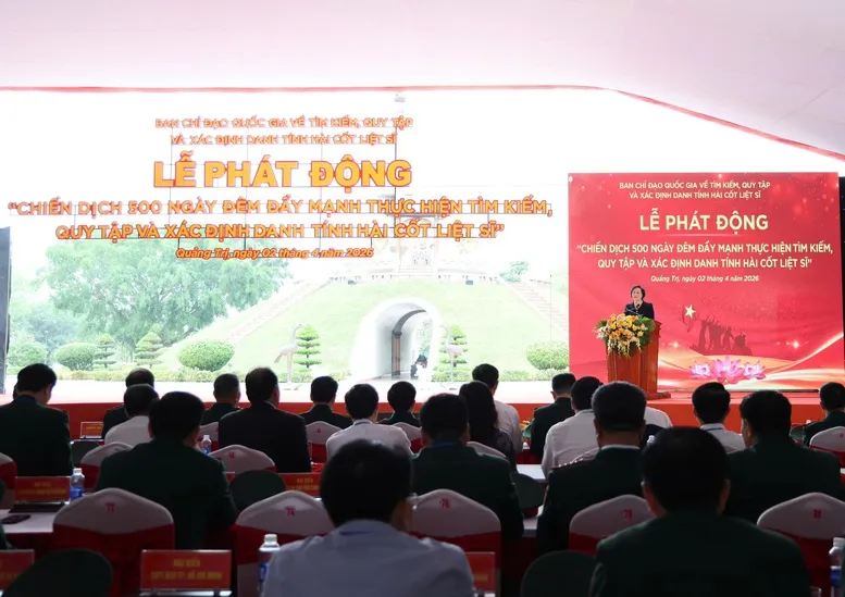 Phó Thủ tướng Phạm Thị Thanh Trà phát động Chiến dịch 500 ngày đêm tìm kiếm, quy tập hài cốt liệt sĩ - Ảnh 1.