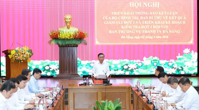 Th&ocirc;ng qua B&aacute;o c&aacute;o kết quả gi&aacute;m s&aacute;t Đợt 1 với Ban Thường vụ Th&agrave;nh ủy Đ&agrave; Nẵng - Ảnh 2.