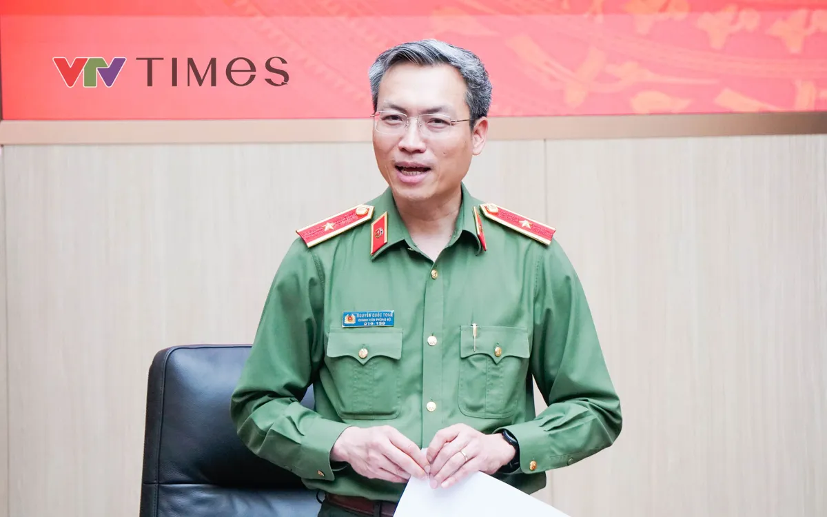 Thiếu tướng Nguyễn Quốc Toản, Chánh Văn phòng, người phát ngôn Bộ Công an. (ảnh: Phùng Anh)