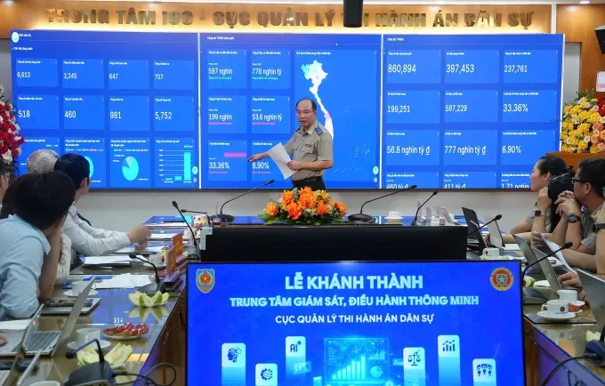 Khai trương Trung tâm IOC thi hành án dân sự, hướng tới điều hành theo thời gian thực- Ảnh 1. Khai trương Trung tâm IOC thi hành án dân sự, hướng tới điều hành theo thời gian thực- Ảnh 1.