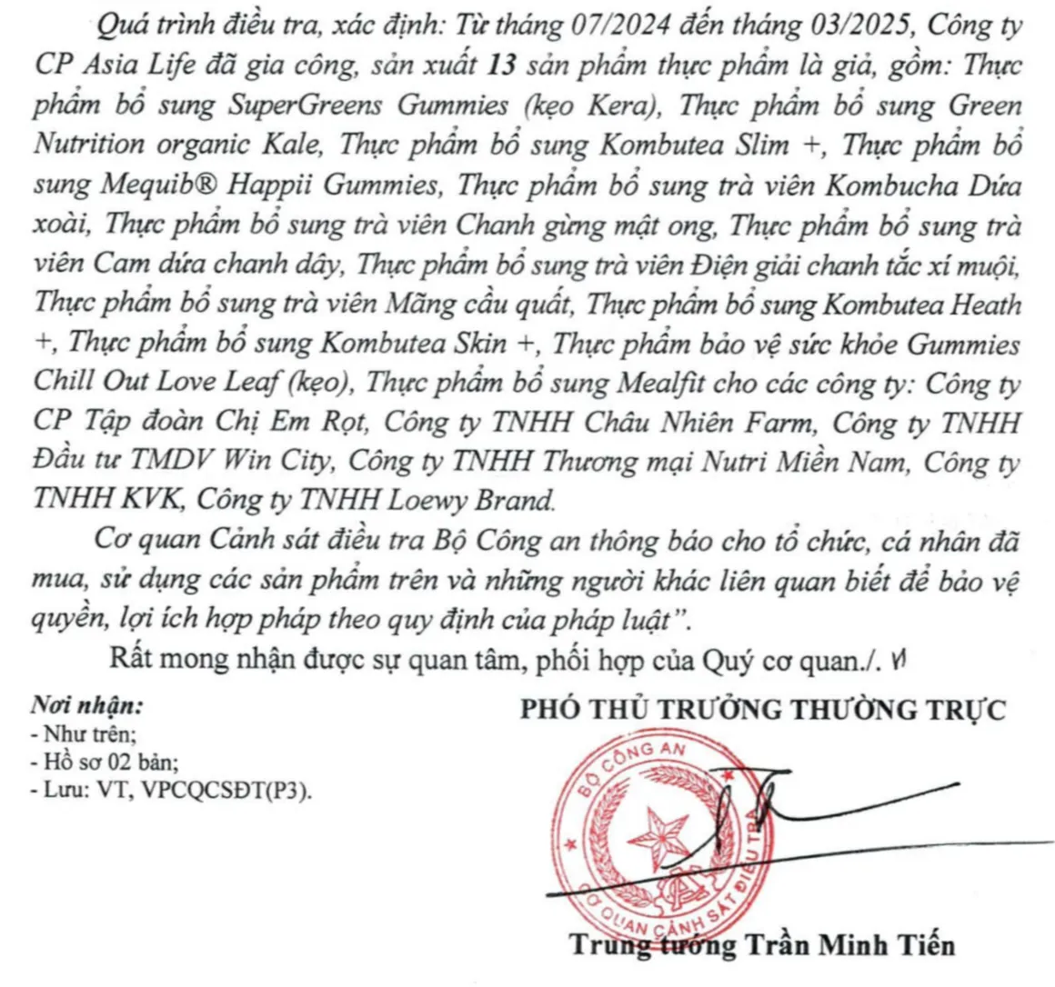 Bộ C&ocirc;ng an kết luận điều tra vụ &aacute;n h&igrave;nh sự "Sản xuất h&agrave;ng giả l&agrave; thực phẩm" v&agrave; "trốn thuế"- Ảnh 2.