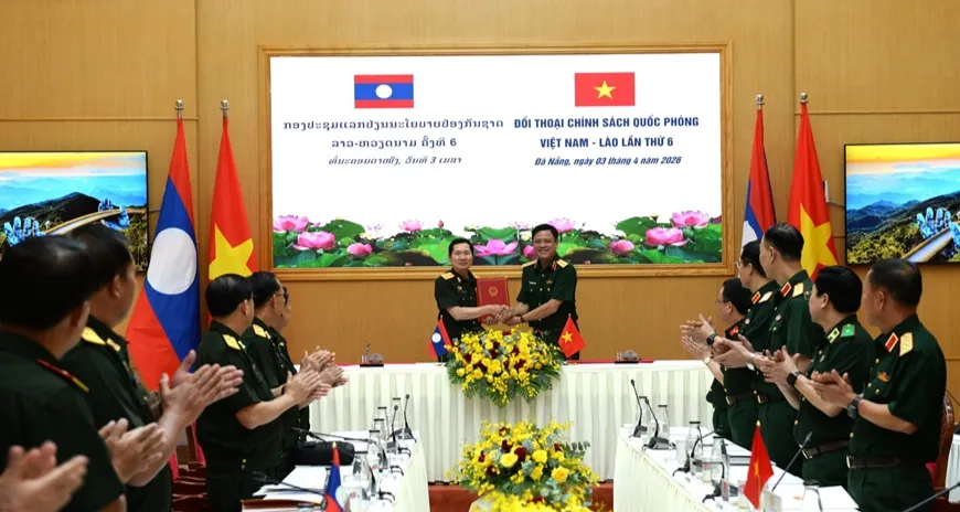 Đối thoại Ch&iacute;nh s&aacute;ch Quốc ph&ograve;ng Việt Nam &ndash; L&agrave;o lần thứ 6 tăng cường hợp t&aacute;c thực chất- Ảnh 1.