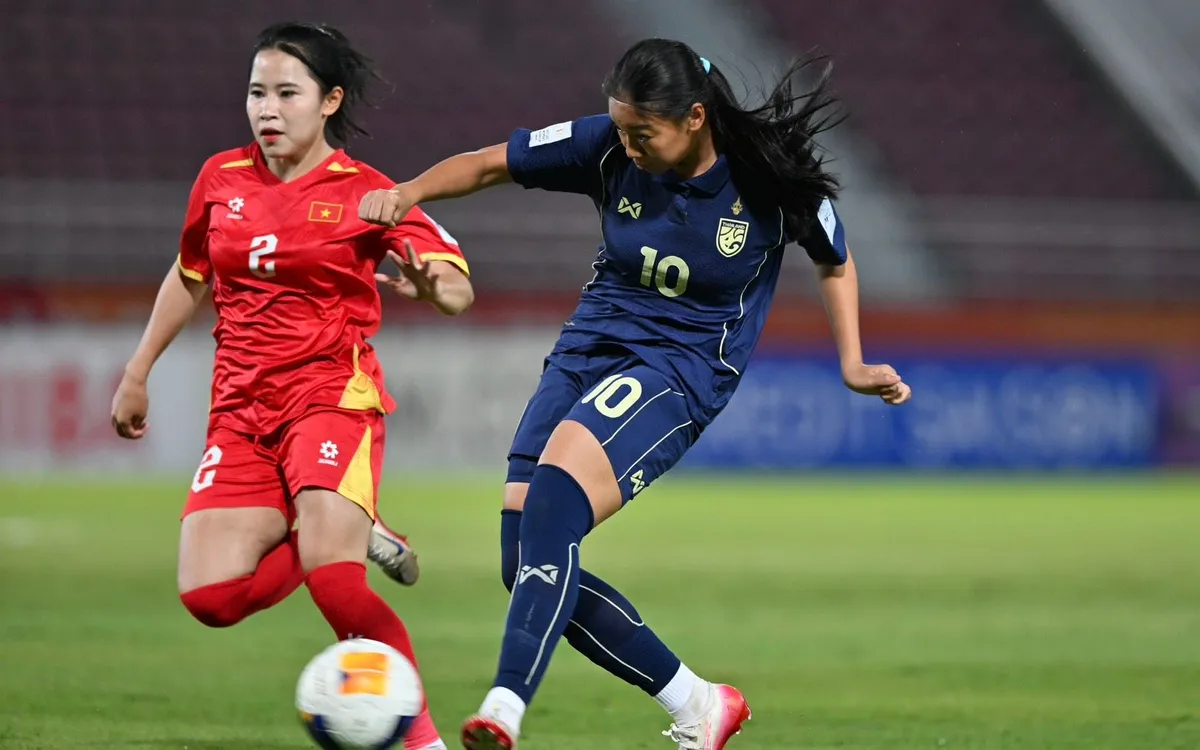 U20 Thái Lan tỏ ra vượt trội hơn so với U20 Việt Nam và giành chiến thắng với tỷ số chung cuộc 4-1 (Ảnh: Liên đoàn bóng đá Thái Lan).