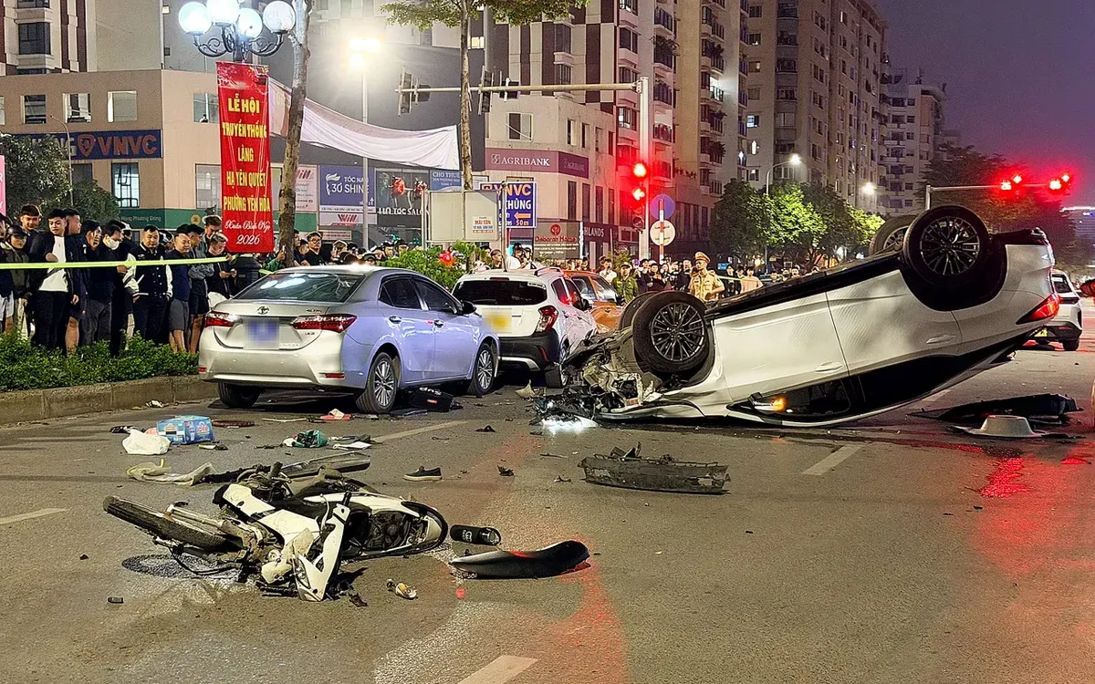 Hiện trường vụ tai nạn. 