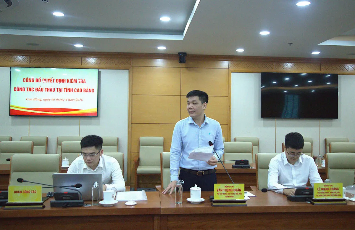 Bộ Tài Chính kiểm tra công tác đấu thầu tại tỉnh Cao Bằng - Ảnh 1.