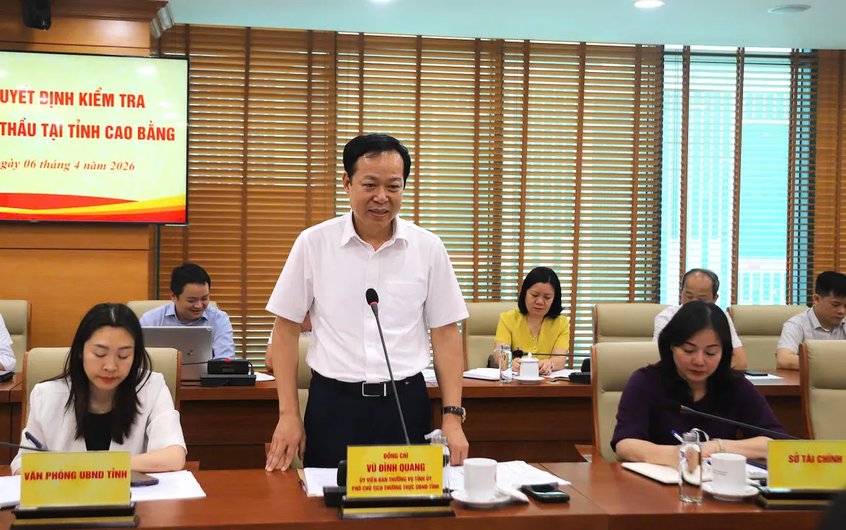 Bộ Tài Chính kiểm tra công tác đấu thầu tại tỉnh Cao Bằng - Ảnh 2.