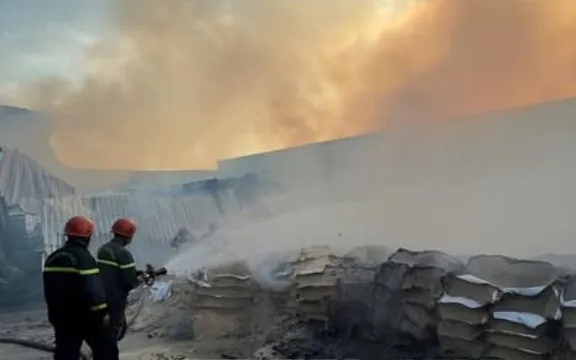 Hiện trường vụ cháy. Ảnh: TTXVN