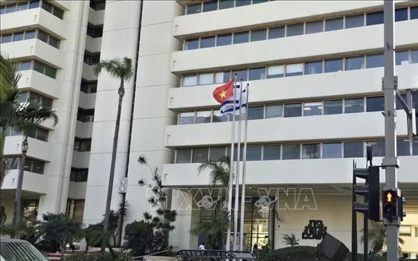 Đại sứ quán Việt Nam tại Israel nằm trong tòa nhà Beit Amot, phố Sha’ul Hamelech, Tel Aviv, Israel. Ảnh: Đức Trung/TTXVN