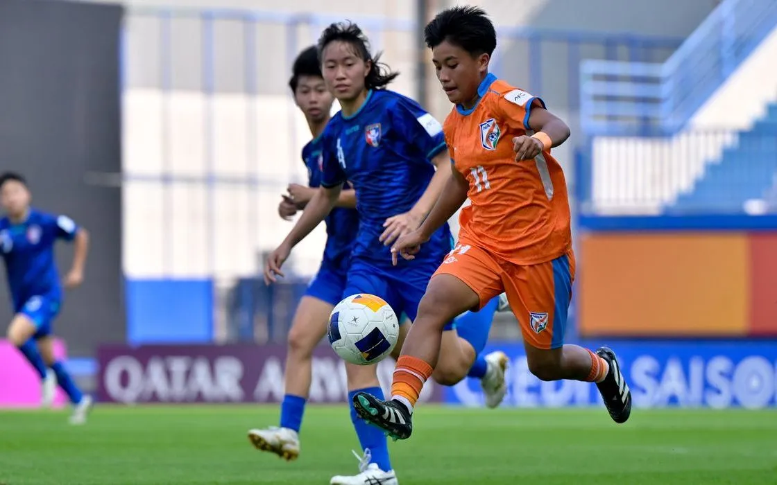Kết quả từ trận U20 nữ Ấn Độ và U20 nữ Đài Bắc Trung Hoa đã giúp mang về tấm vé đi tiếp cho U20 nữ Việt Nam (Ảnh: VFF)