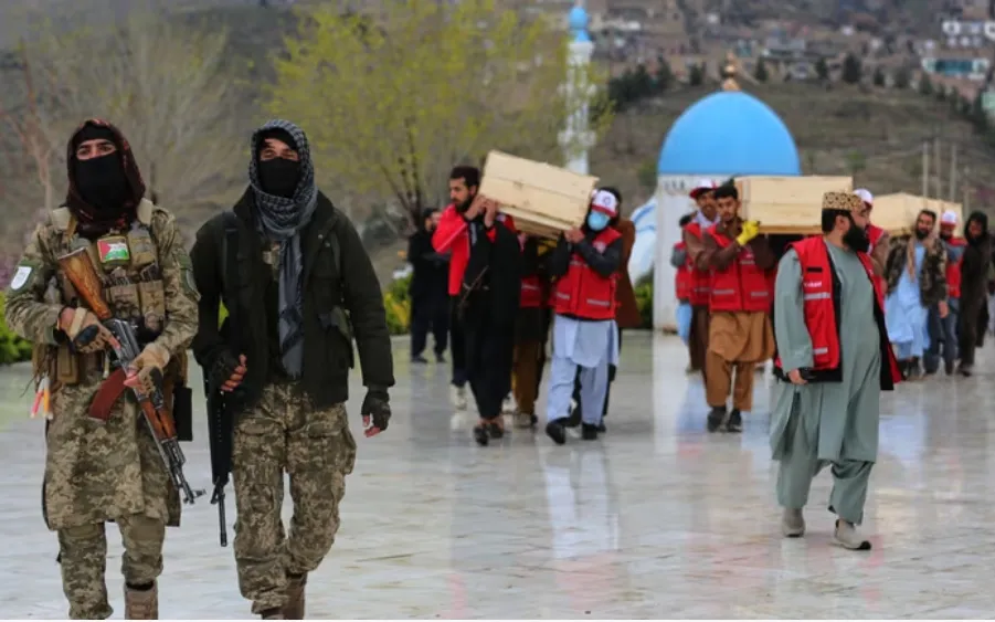 Lực lượng an ninh Taliban canh gác tại Kabul, Afghanistan, ngày 18/3/2026 (Ảnh minh họa: AP)