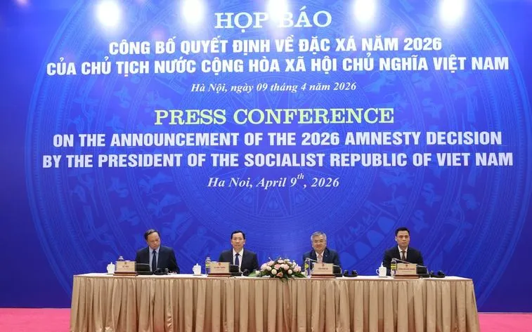 Văn phòng Chủ tịch nước tổ chức họp báo công bố Quyết định 457/QĐ-CTN của Chủ tịch nước về đặc xá năm 2026 - Ảnh: VGP/Đức Tuân