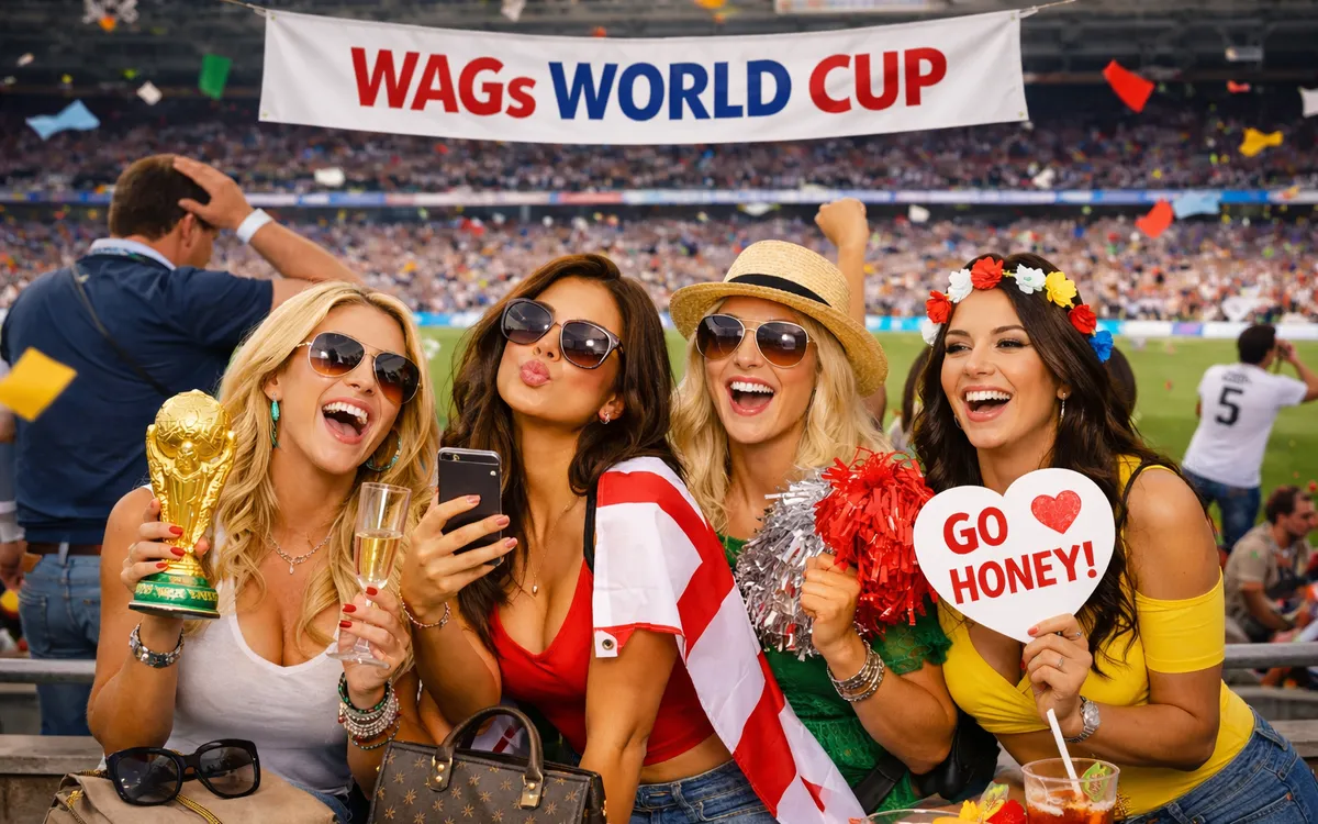 Các nàng WAGs xuất hiện để cổ vũ cho chồng/bạn trai tại ngày hội bóng đá lớn nhất thế giới, từ trước đến nay thường kéo theo nhiều tranh cãi (Ảnh minh hoạ được tạo bằng AI, không hướng đến hay phản ánh bất cứ cá nhân, tổ chức nào ngoài đời thật).