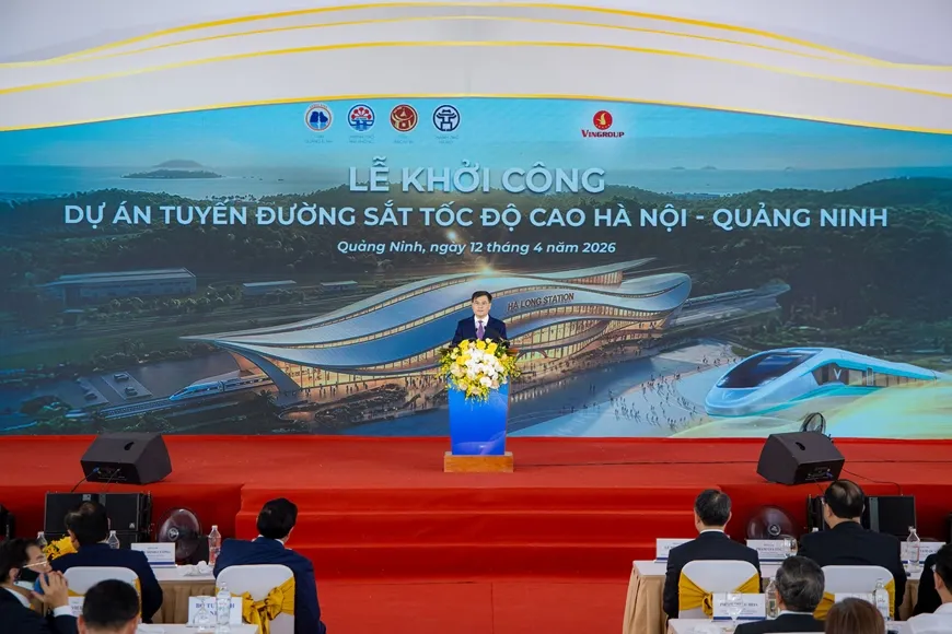 Thủ tướng Lê Minh Hưng dự lễ khởi công dự án đường sắt tốc độ cao Hà Nội - Quảng Ninh- Ảnh 4. Thủ tướng Lê Minh Hưng dự lễ khởi công dự án đường sắt tốc độ cao Hà Nội - Quảng Ninh- Ảnh 4.