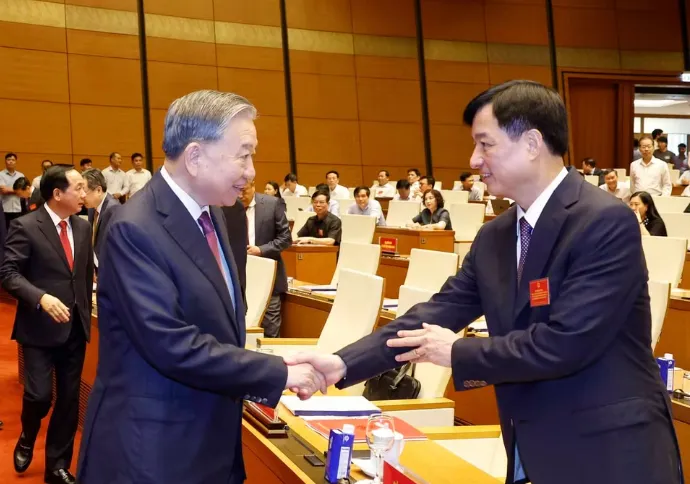 Tổng B&iacute; thư, Chủ tịch nước T&ocirc; L&acirc;m dự Hội nghị triển khai Nghị quyết Hội nghị lần thứ hai BCH Trung ương Đảng kh&oacute;a XIV - Ảnh 1.