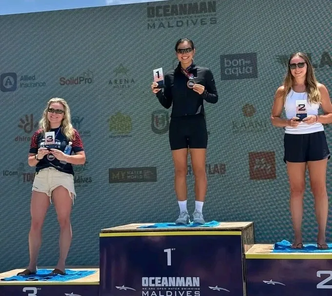 Nguyễn Thị Ánh Viên vô địch 10km tại Oceanman Maldives 2026- Ảnh 1. Nguyễn Thị Ánh Viên vô địch 10km tại Oceanman Maldives 2026- Ảnh 1.