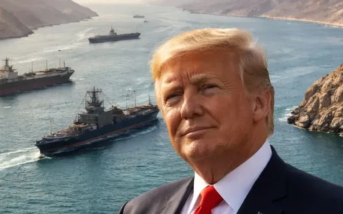 Chính quyền Tổng thống Trump áp đặt phong tỏa hoạt động ra vào các cảng của Iran tại eo biển Hormuz từ ngày 13/4/2026. (Ảnh: NDTV)