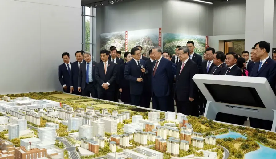 Tổng B&iacute; thư, Chủ tịch nước T&ocirc; L&acirc;m thăm Khu mới H&ugrave;ng An của Trung Quốc - Ảnh 2.