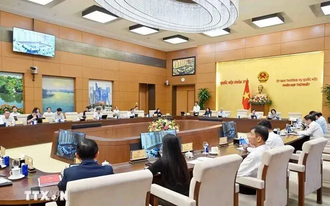 Phiên họp thứ Nhất của Ủy ban Thường vụ Quốc hội khóa XVI (đợt 2). (Ảnh: Phạm Kiên/TTXVN)