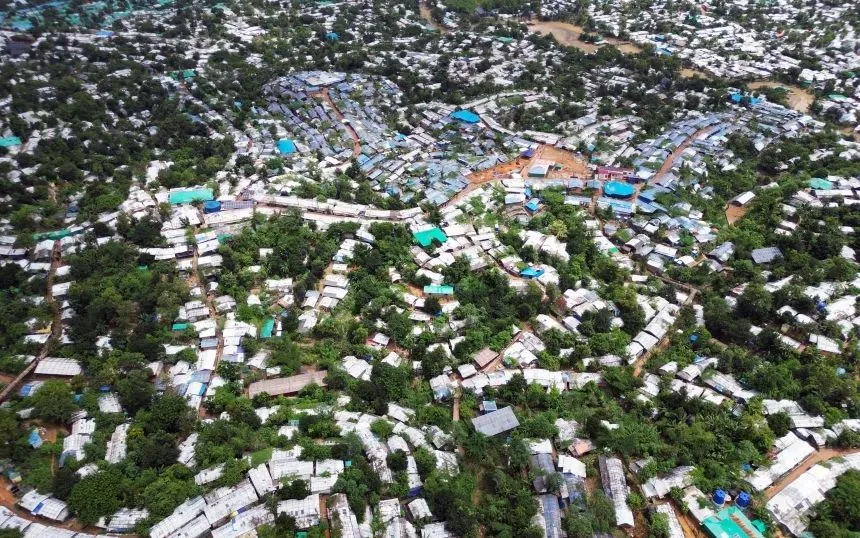 Ảnh chụp từ trên cao cho thấy trại tị nạn Kutupalong tại Bangladesh, ngày 12/9/2024. (Ảnh: AFP/Getty Images)