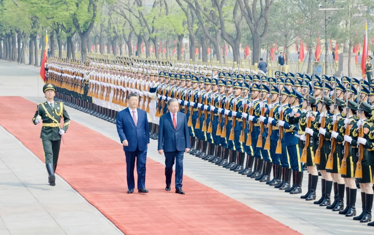 Lễ đ&oacute;n trọng thể Tổng B&iacute; thư, Chủ tịch nước T&ocirc; L&acirc;m tại Trung Quốc theo nghi thức cao nhất- Ảnh 2.