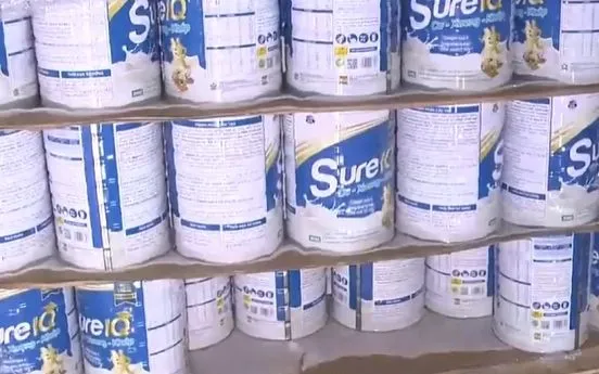 Sữa các đối tượng sản xuất bị thu giữ.