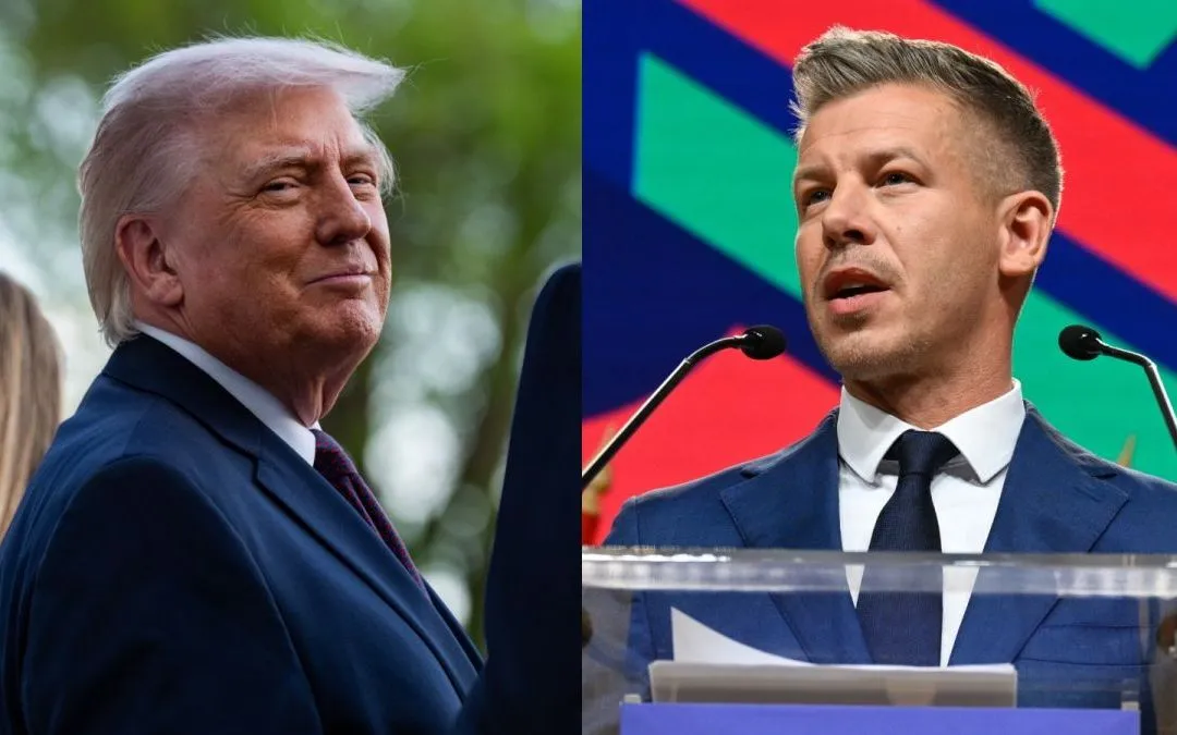 Tổng thống Trump nhận xét tích cực về ông Peter Magyar (phải) - người dự kiến trở thành Thủ tướng mới của Hungary. (Ảnh: EPA)