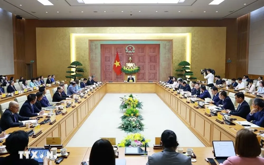 Thủ tướng L&ecirc; Minh Hưng l&agrave;m việc với đo&agrave;n 52 doanh nghiệp Mỹ- Ảnh 1.