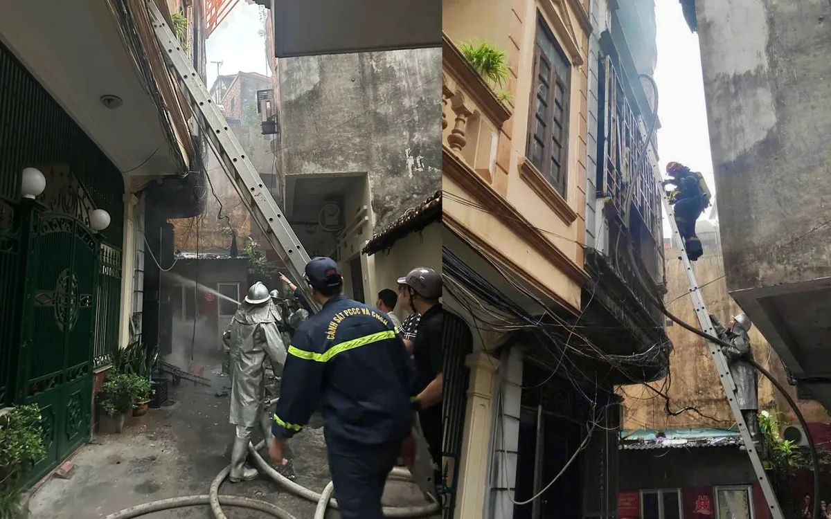 Hiện trường vụ cháy. (ảnh: Công an Hà Nội)