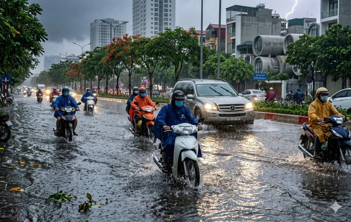 Bắc Bộ mưa r&agrave;o v&agrave; d&ocirc;ng, nguy cơ lốc, s&eacute;t, mưa đ&aacute;- Ảnh 1.