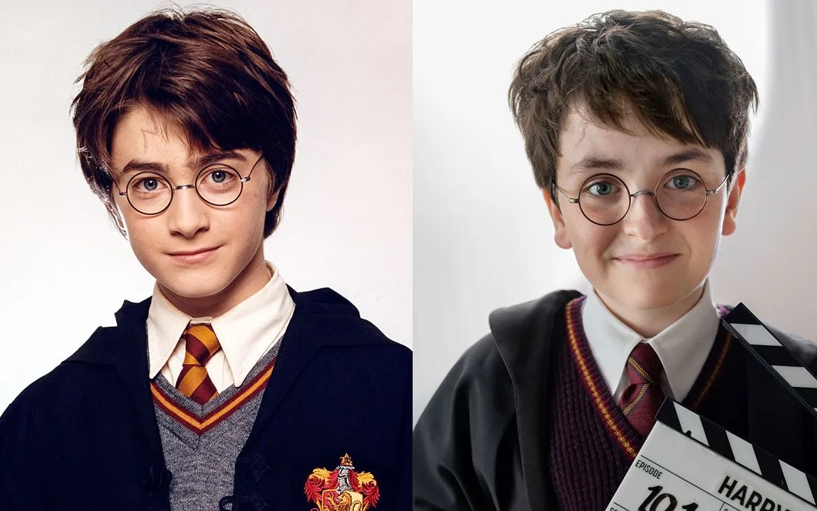 Harry Potter phiên bản của Daniel Radcliffe (trái) và Dominic McLaughlin (Ảnh: Warner Bros., HBO)