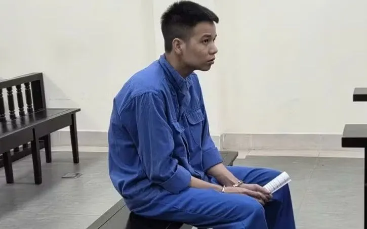 Bị cáo Nguyễn Thế Anh tại phiên tòa. (Ảnh: Công an cung cấp)