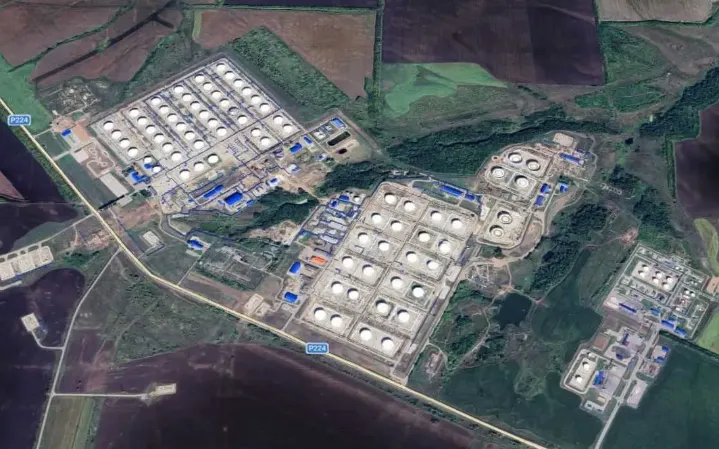 Trạm phân phối dầu Samara ở tỉnh Samara, Nga (Ảnh: Cơ quan An ninh Ukraine)