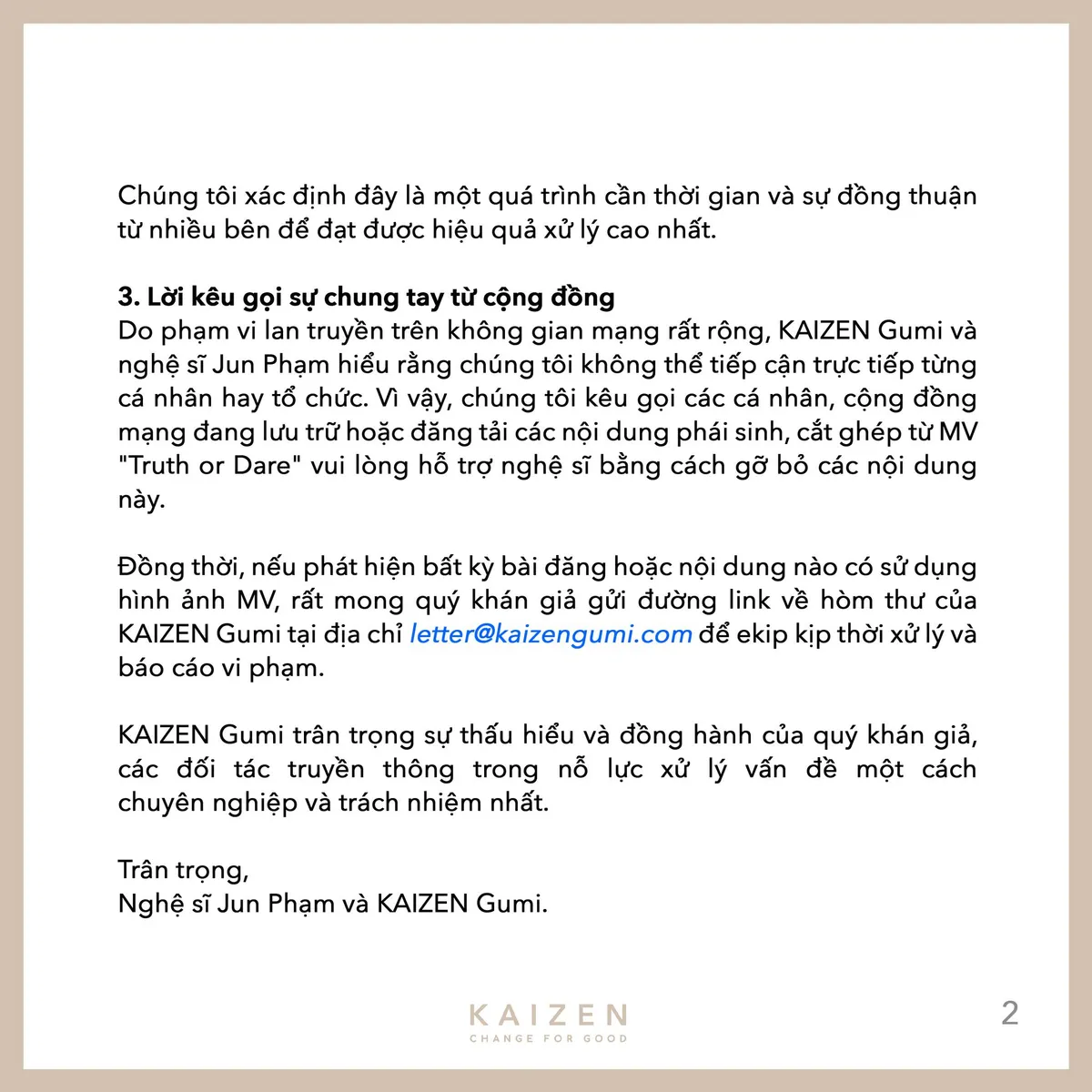 Động th&aacute;i của Jun Phạm sau khi l&agrave;m việc với Sở Văn h&oacute;a - Thể thao TP Hồ Ch&iacute; Minh về MV g&acirc;y tranh c&atilde;i - Ảnh 2.