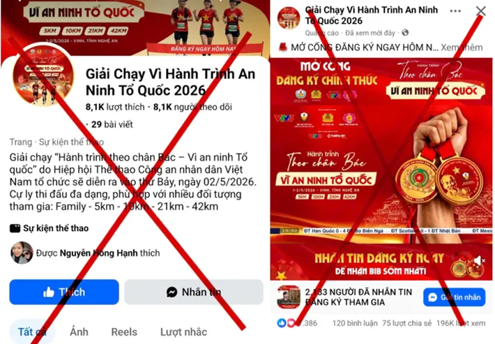 Cảnh b&aacute;o giả mạo giải chạy &ldquo;H&agrave;nh tr&igrave;nh theo ch&acirc;n B&aacute;c - V&igrave; an ninh Tổ quốc&rdquo; lừa đảo chiếm đoạt t&agrave;i sản - Ảnh 1.