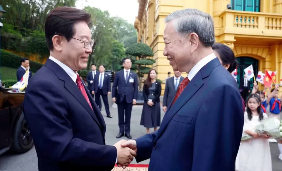 Tổng B&iacute; thư, Chủ tịch nước T&ocirc; L&acirc;m chủ tr&igrave; Lễ đ&oacute;n ch&iacute;nh thức Tổng thống H&agrave;n Quốc - Ảnh 1.